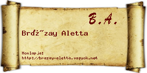 Brázay Aletta névjegykártya